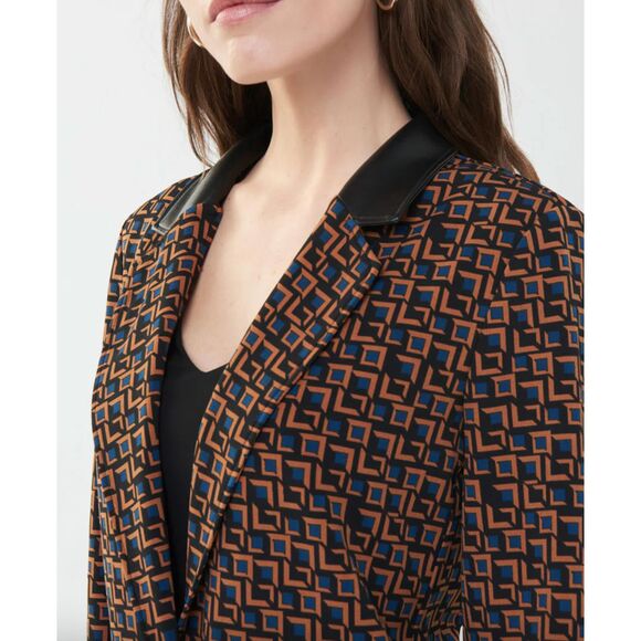 Joseph Ribkoff Black Geometric Print Blazer Size 16. New with Tags - Picture 2 of 7
